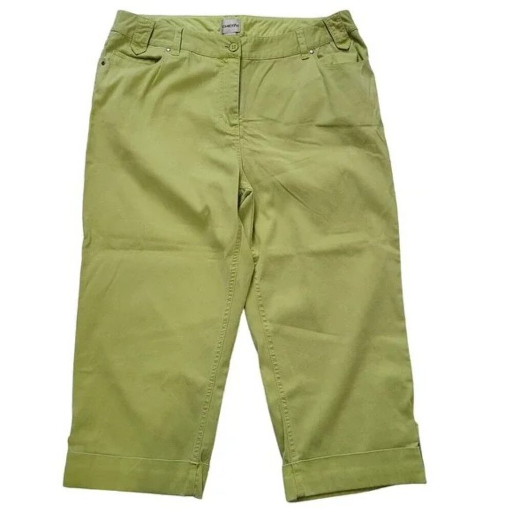 Chico's lime green capri size 2